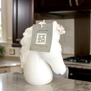 Luminous NWT Beautiful Horse Unscented White Candle